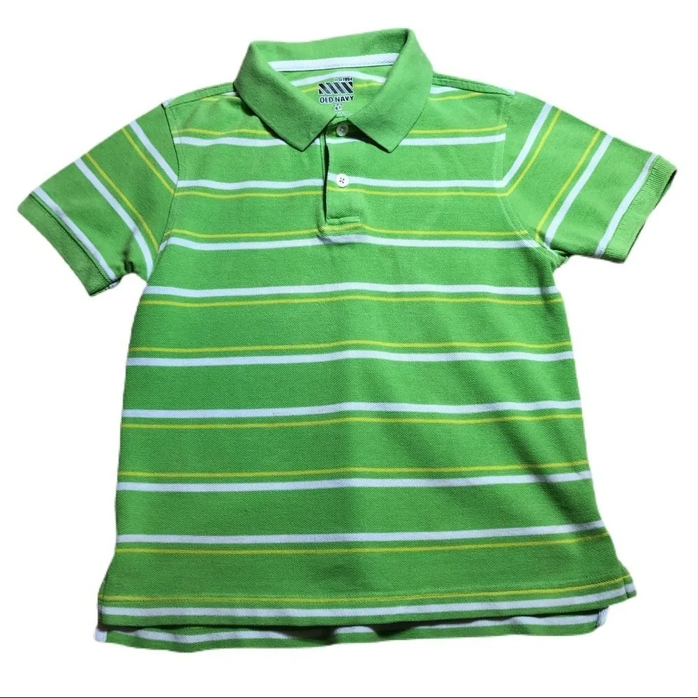 Old Navy Boy’s Lime Green Striped Polo